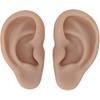 Silicone Ear Model, Flexible Left and Right Model for Ear Piercing, Silicone Body Parts, Silicone Ear Mould (Dark Skin Colour)