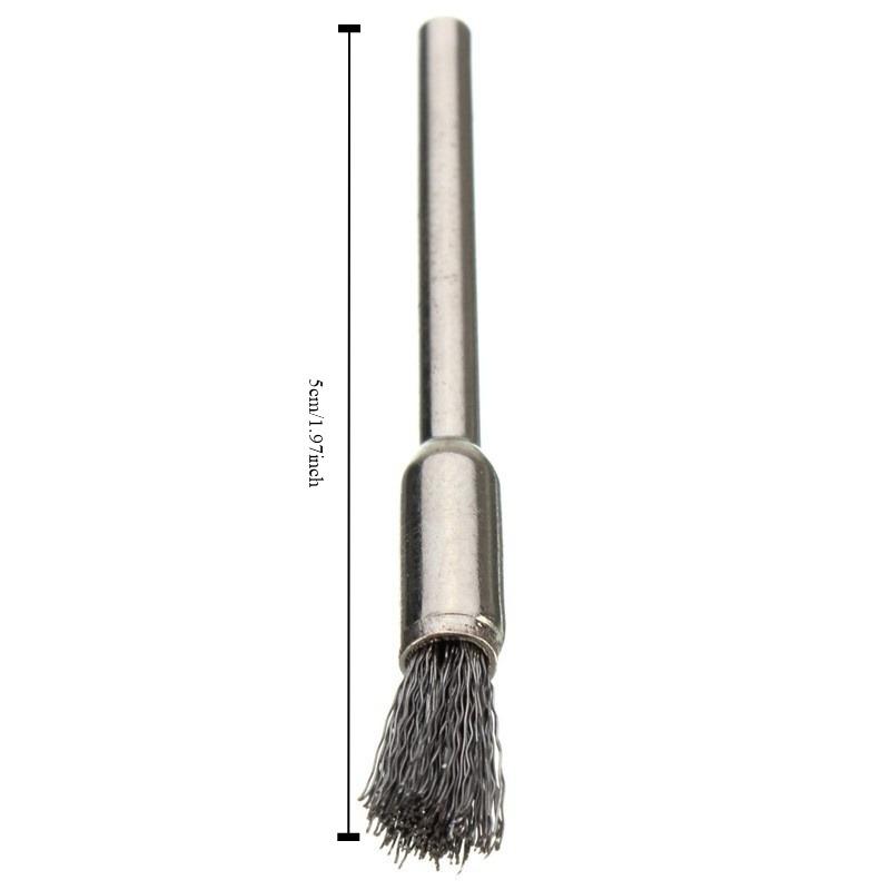 10 Pcs Wheel Wire Pen Brush Steel Cup Brush Rotary Tool Polishing Set Accessories Kit for Cleaning Grinding Polished