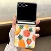 Magnetic Clear Hard Phone Case For Samsung Galaxy Z Flip7 FE Flip6 Flip5 Flip7 6 Cherry Fruit Pattern Transparent PC Back Cover