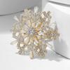 Sparkling Creative Snowflake Pin Rhinestone Zinc Zinc Alloy Zircon Badge Rotatable Snowflake Brooch  Party
