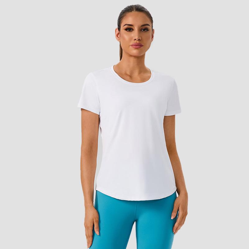 Dámské lehké krátkorukávé jógové triko - Prodyšné, rychleschnoucí, univerzální, přiléhavé sportovní oblečení pro trénink a fitness