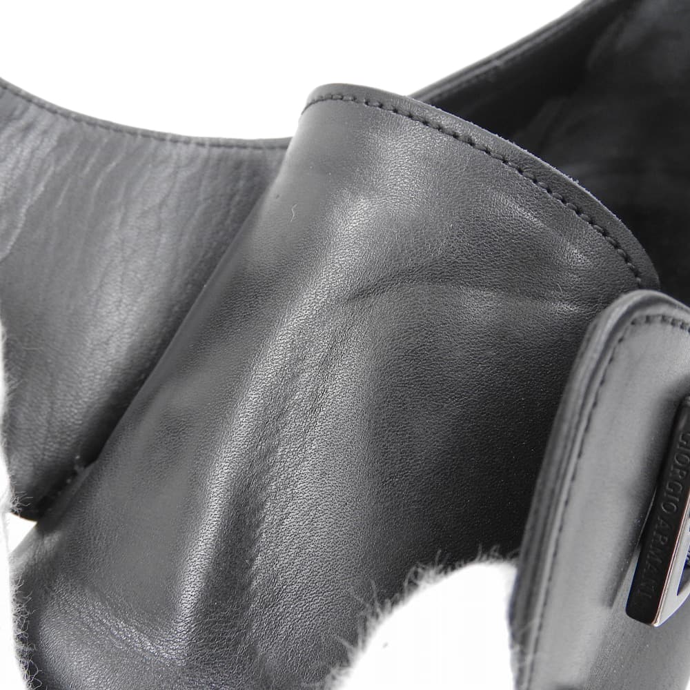 Giorgio Armani Men's Leather Double Monk Strap Shoes, Black, Size 40, XGU200 Shoes 40 blackUsed