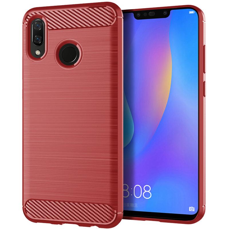 

Модный чехол из углеродного волокна для Huawei Y9 2019, противоударные силиконовые чехлы для Huawei Y8S, мягкий чехол для телефона, чехол, Fundas Y9 2019 красный