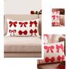Throw Pillow Case with Tufted Embroidered Bows Design Decorative Cushion Cover for Elegant Living Room Bedroom Decors