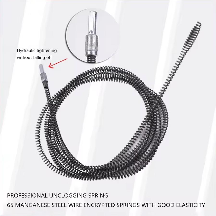 1/1.5/2.5/3.5/5 Meter Home Drain Cleaner 10mm Dia Pipe Spring Anti-Rust Sewer Sink Basin Pipeline Clogged Remover Cleaning Tool