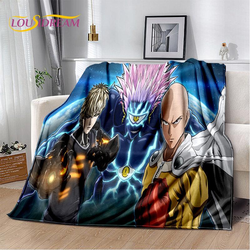ONE PUNCH MAN Anime kreslená měkká plyšová deka, flanelová deka přehoz do obývacího pokoje Ložnice Pohovka Pohovka Piknikový kryt pro děti