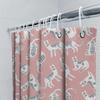 Pink Bath Shower Curtain With White Cats Dogs Pattern Decorative Waterproof Polyester For Home Bathroom Accessories