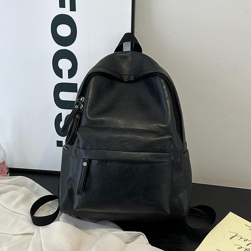 

American retro simple casual backpack 2025 autumn new large-capacity backpack junior high school college student schoolbag