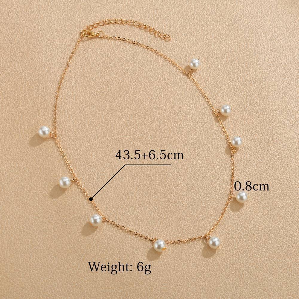 Retro Pearl Necklace Personalized Short Neck Chain Collarbone Chain Accessories