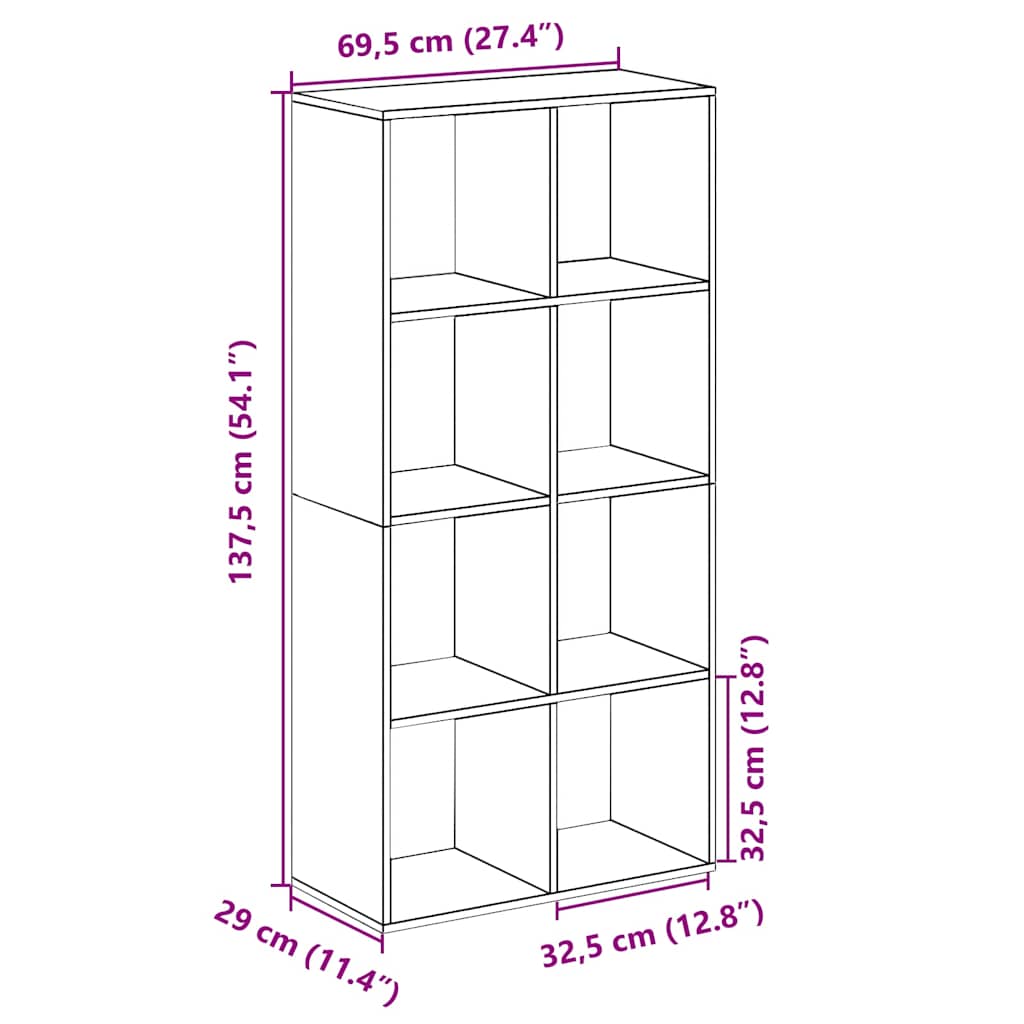 Room Divider Bookshelf Artisan Oak 69.5 x 29 x 137.5 cm