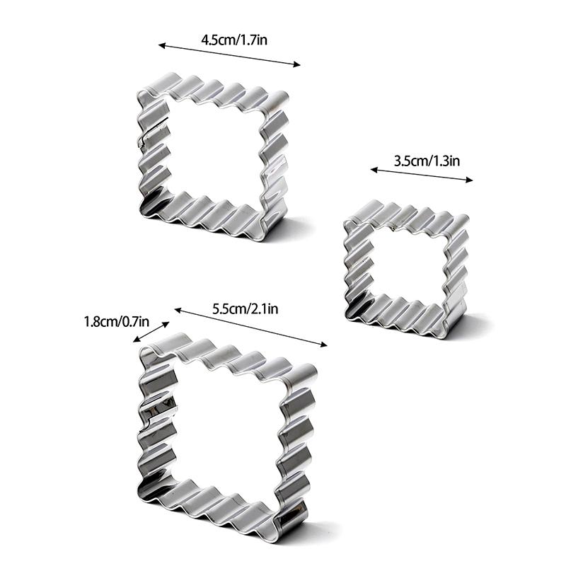3Pcs Mini Cookie Cutter Set Stainless Steel Sugar Biscuit Veggie Cutters Diy Cookie Fondant Cake Pastry Dough Mold Baking Tool