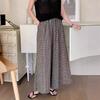 Women's Spring and Autumn Plus Size Thin Loose Wide Leg Trousers Thin Section Breathable Comfortable Elastic Waist Trousers