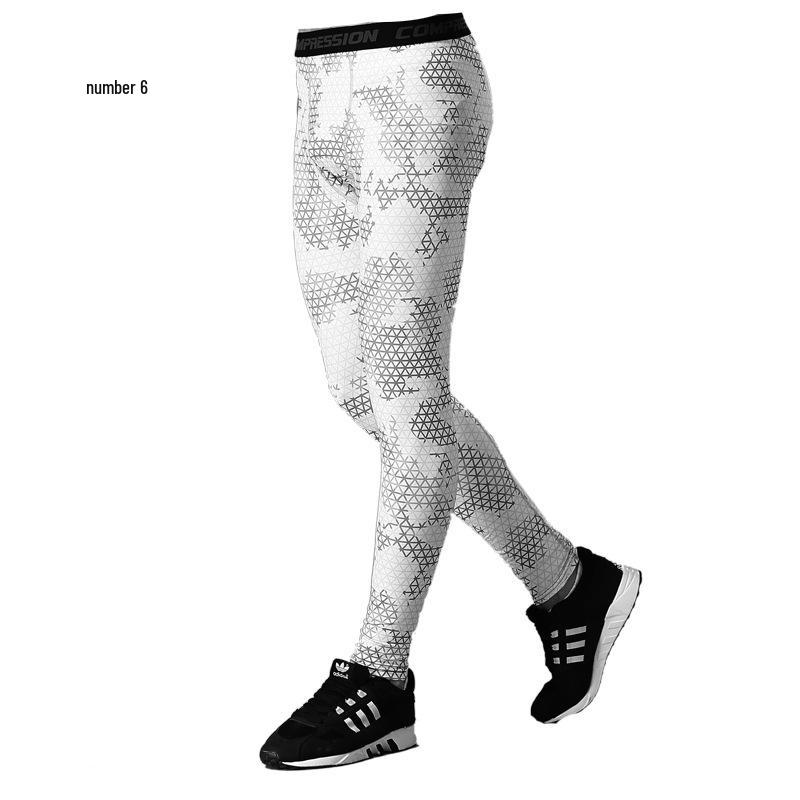 Men's Quick-Drying Camouflage Compression Tights for Running & Basketball