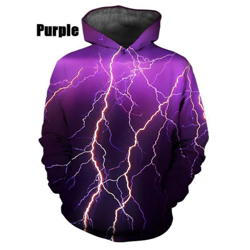 Hot Sale 3D Lightning Hoodie Men Women Casual Sweatshirts Tops Cool Long Sleeve Pullover Print Harajuku Streetwear Hoodies