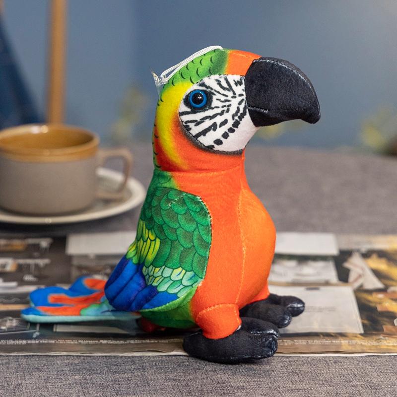 20cm Cute Cartoon Lifelike Bird Simulation Colorful Parrot Plush Toy Room Decor Stuffed Dolls Soft Animal Dolls Gift for Kids