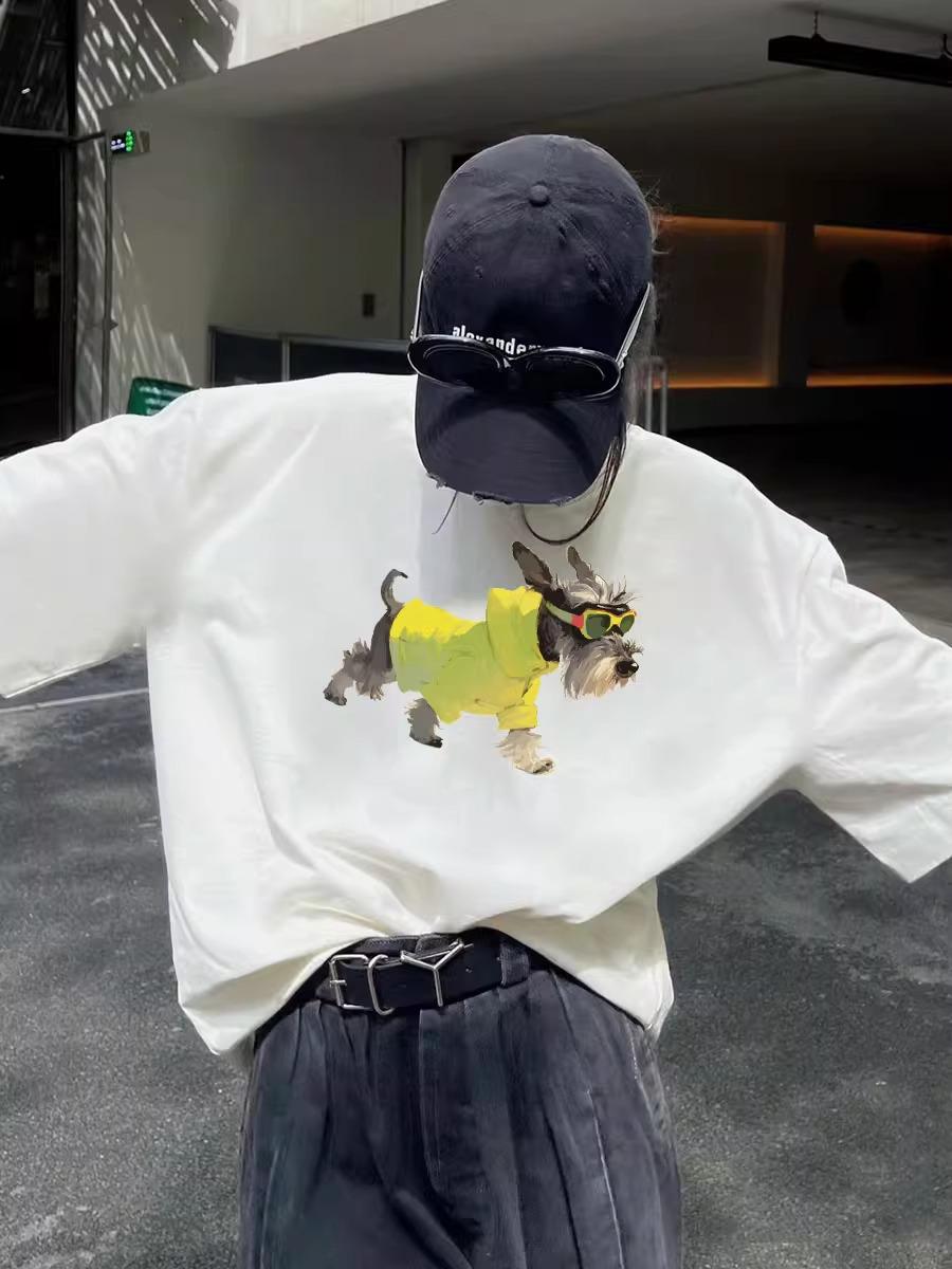 

Women s 2025 New Korean White Cotton Short-Sleeve Loose T-Shirt - Summer Lazy Style 3XL [Premium Quality] чорний