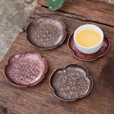 Japanese Style Ancient Copper Coasters Vintage Heat Insulation Cup Pad Drink Cup Coaster for Tea Coffe Milk Kitchen Supplies New