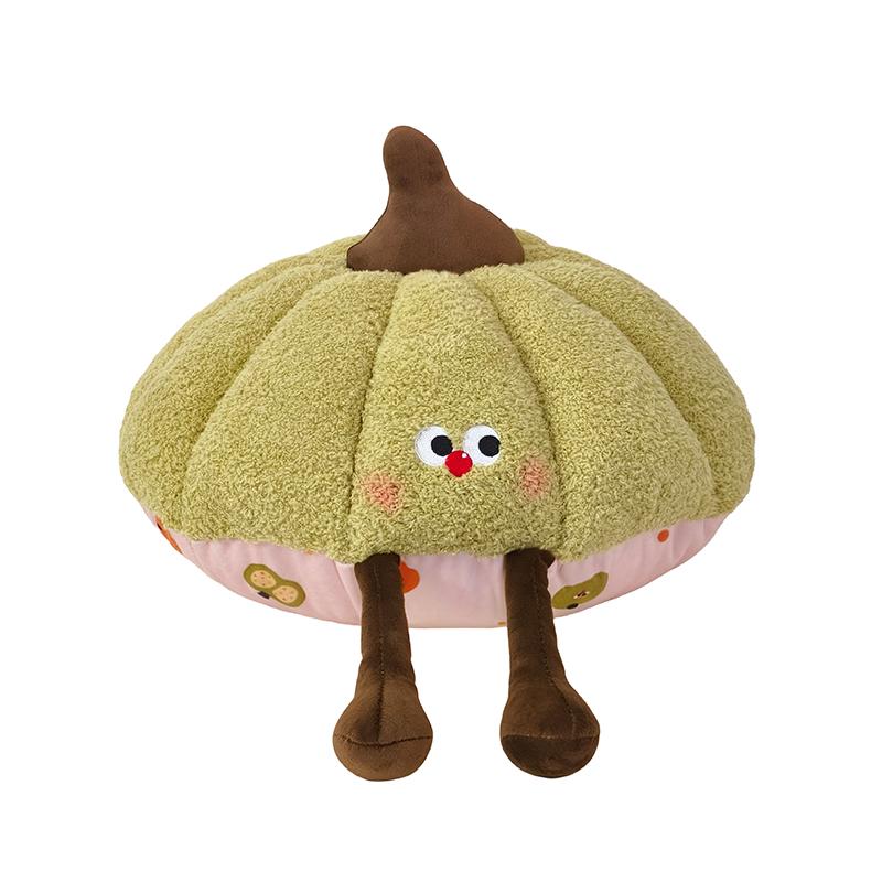 Coussin Jouet Peluche Citrouille Dessin Animé Adorable Peluches Citrouille Plante en Peluche Douce Oreiller Coussin pour Canapé Chaise Cadeaux Filles 40cm