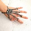 Adjustable Women Gothic Punk Skull Ghost Skeleton Finger Bracelet Hand Chain for Halloween Femme Party Accessories