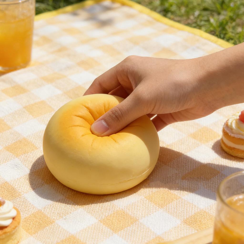 Creative Simulation Bread Squishies Reusable Anti-Stress Ball Fidgets Toys Slow Rising Squeeze Bread for Home Office School