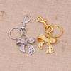 Metal Bowknot Keychain with Sparkling Rhinestones Elegant Gift for Women Fashionable Keyring Pendant