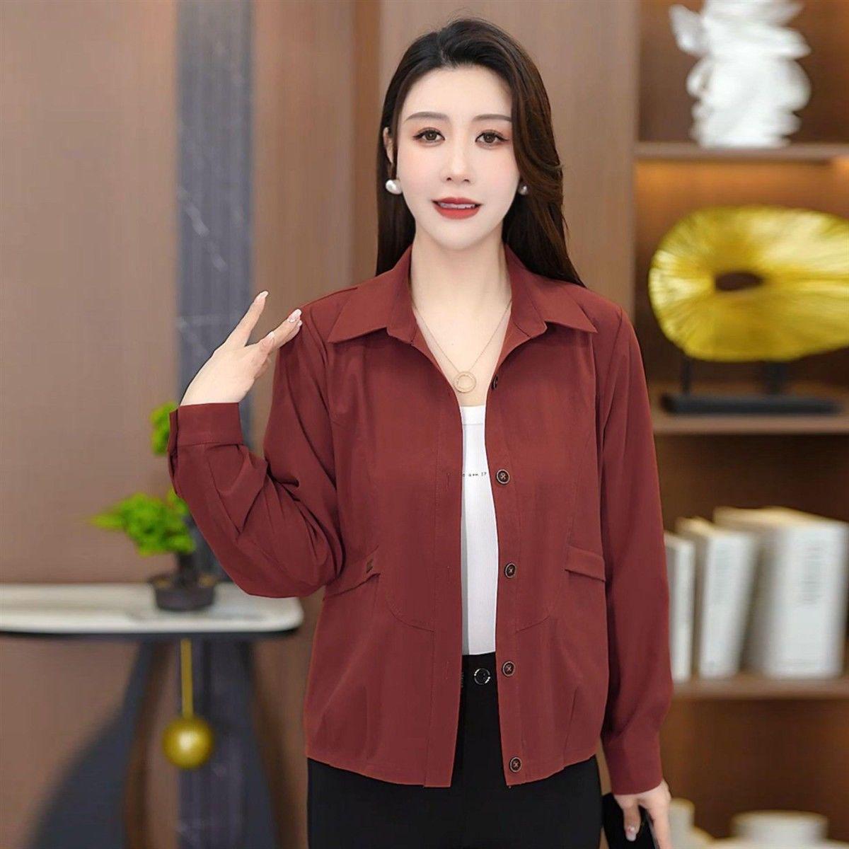 

Spring 2026 Chic Lapel Versatile Solid Color Short Jacket Coat - Fashionable Internet Celebrity Hot Seller 2XL 110-125 lbs