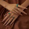 Populární prsten na šperky ve tvaru hada Láska Zelený Ins styl Pětidílná sada prstenů pro ženy
