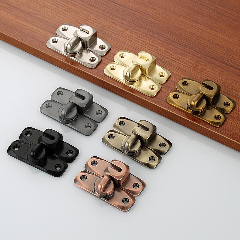Thickened Zinc Alloy No-Drill 90° Door Latch & Sliding Bolt Lock