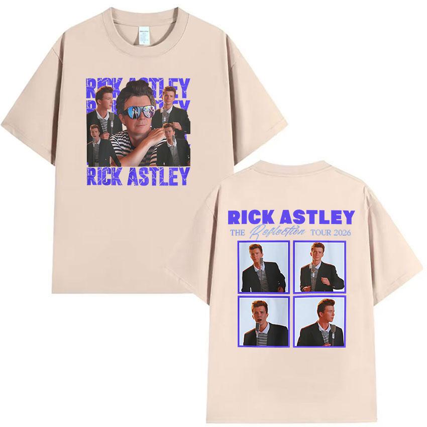 Rick Astley The Reflection Tour 2026 Magliette Grafiche Unisex Vintage Cotone Oversize Maglietta Estiva Abbigliamento Alta Qualità Maglietta