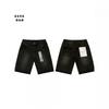 Lila Vintage Gewaschene Jeansshorts Herren Entspannte Gerade Passform Lässige Streetwear