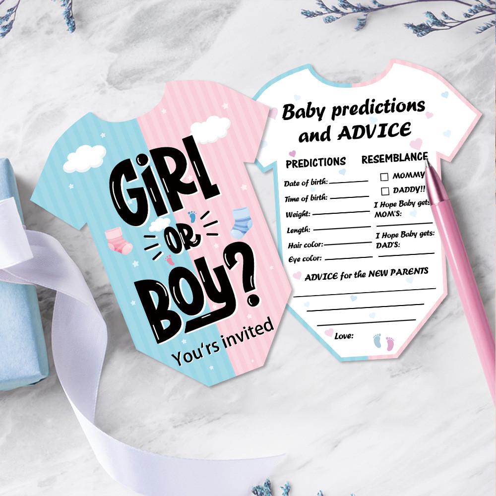 Party Gender Kids Reveal Cards Pack With Bear Illustration For Accessories Event