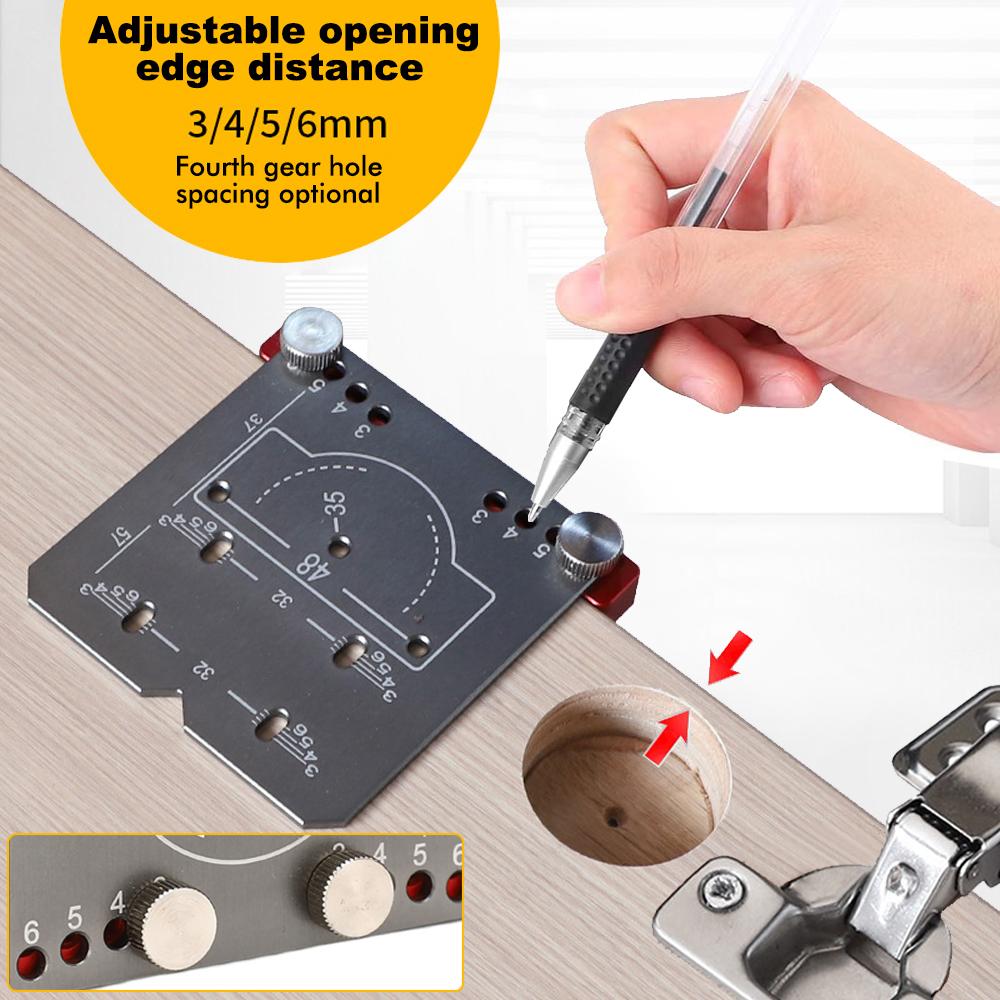 Hinge Hole Locator High Precision 35mm Drilling Portable Hinge Template Door Cabinet Installation Hole Locator