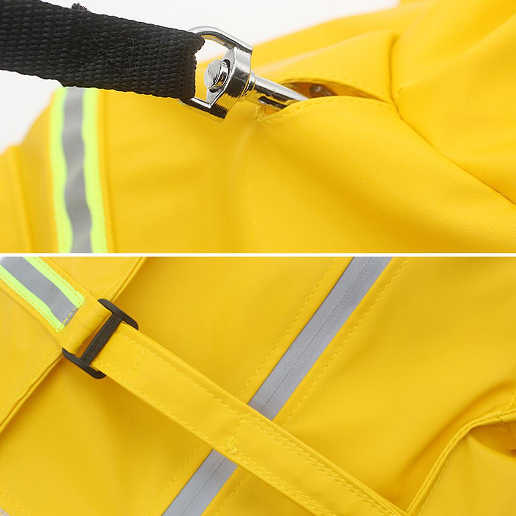 Pet Raincoat Reflective Large Dog Raincoat Cloak Type Transparent Rain Cap Dog Raincoat Zippered Pet Coat Dog Windproof