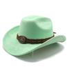Knot Pattern Wool Felt Hat With Wide Brim For Men And Vintage Style