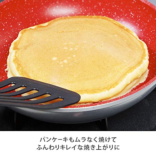 Flavor Stone 4-Piece Pot and Frying Pan Set, Red, Induction Compatible, 24cm Diameter, Authentic Japanese Product