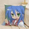 Anime Lucky Star Pillow Case Natural Linen DoubleSided Printing Sofa Home Decor Cushion Cover