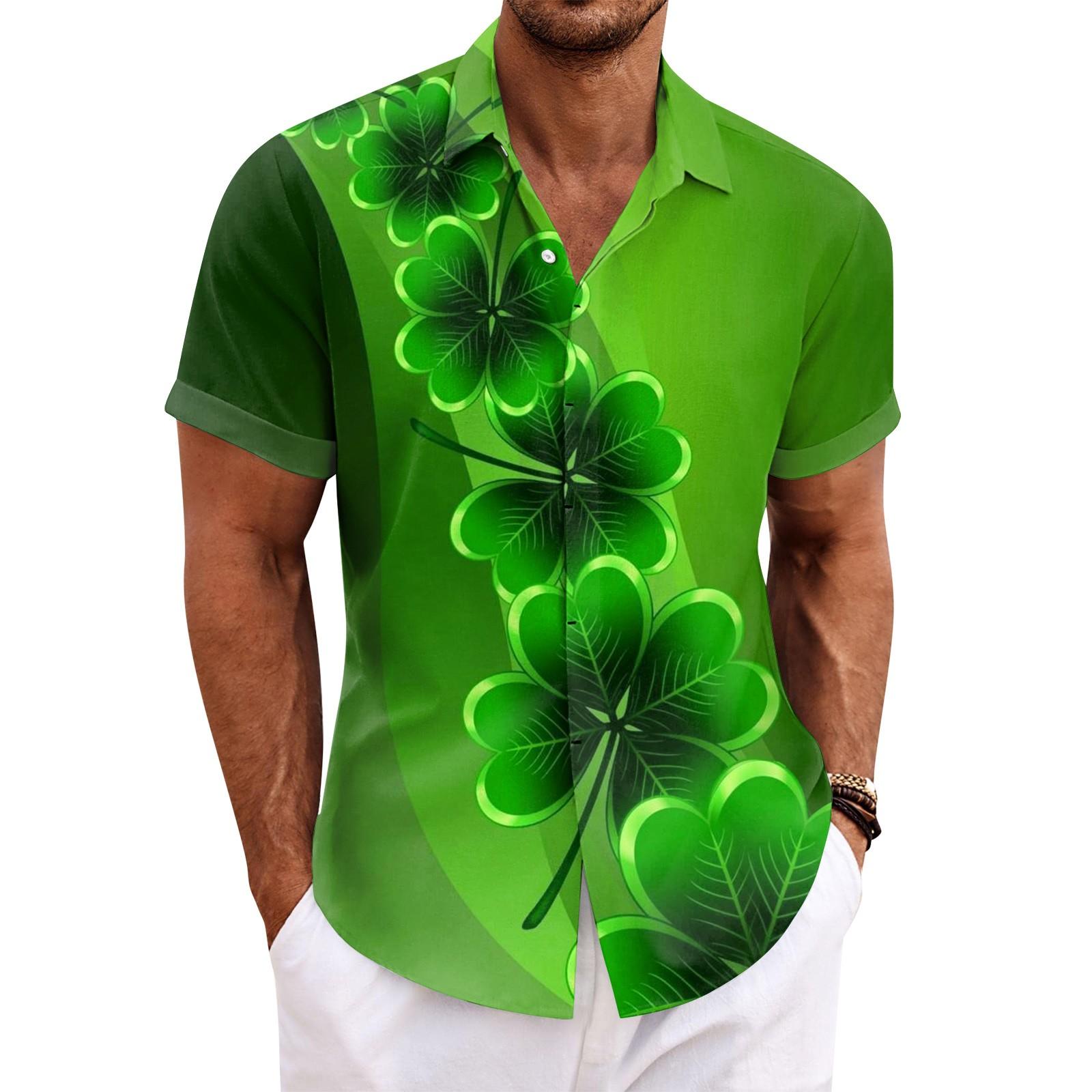 

Рубашка для мужчин, мужские винтажные рубашки для боулинга на пуговицах, летняя пляжная рубашка с коротким рукавом L армия зеленый