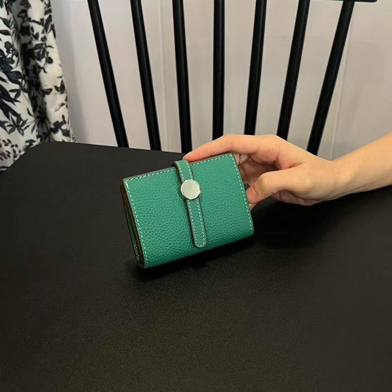 26 New Genuine Pickup Truck With Leather Toe Layer, Women's Foldable Short Wallet, Trendy Leather, Fashionable Drawstring, Versatile Wallet