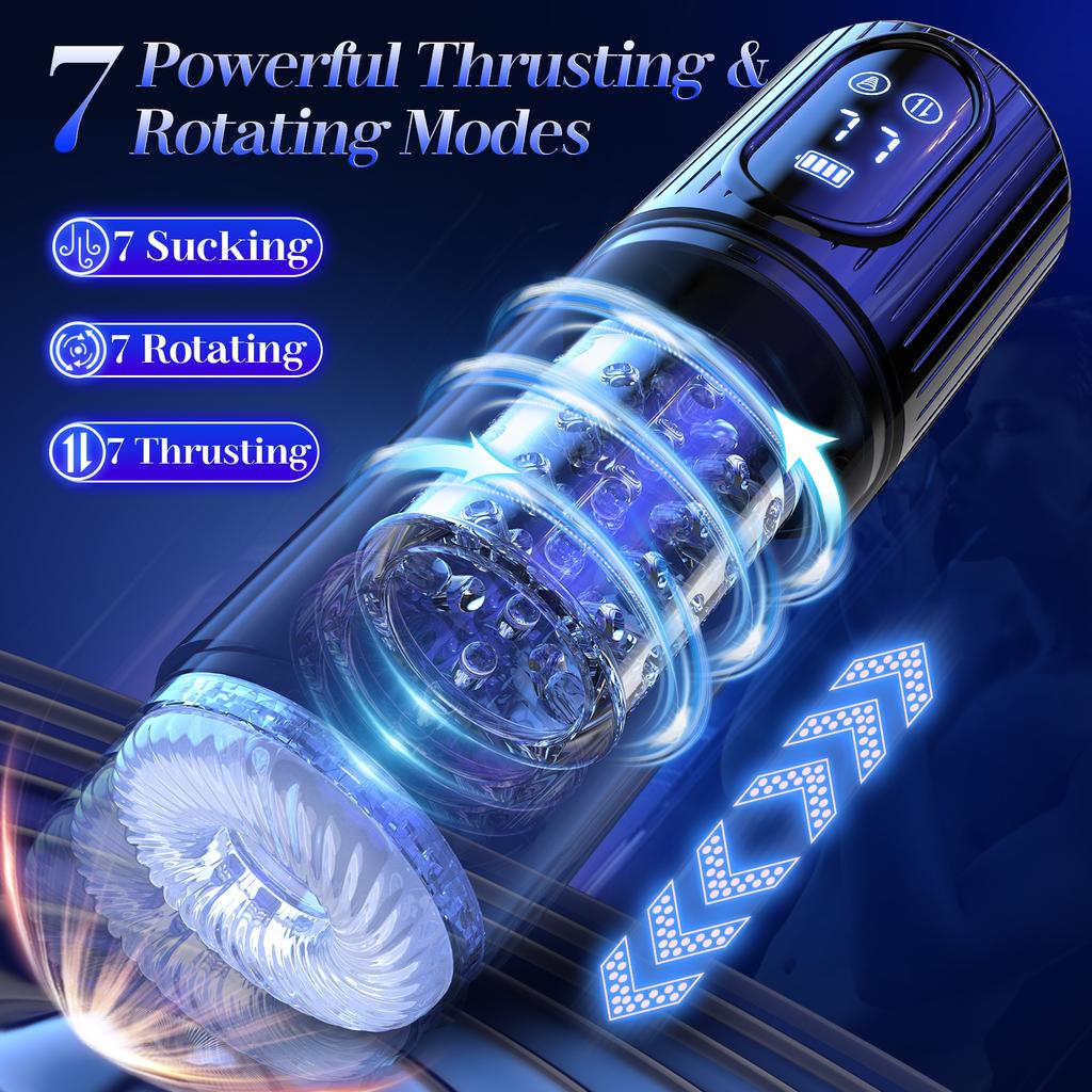 2026 High Speed Automatic Thrusting Rotating Piston Stroker Masturbator Telescopic Vagina Blowjob Masturbation Sex Toys for Men 18