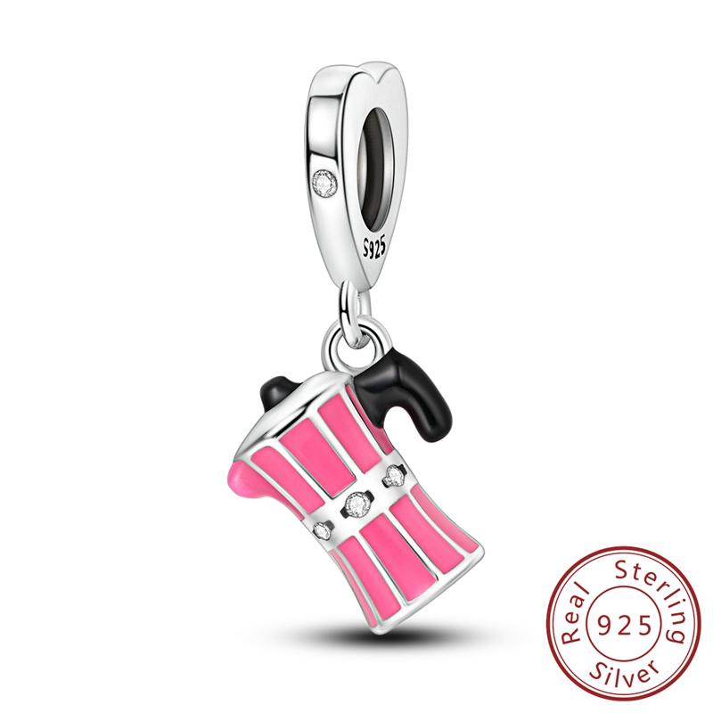 Copper Pink Lipstick Pulley Balloon Bike Butterfly Charm Pendant Fits Genuine Bracelet DoItYourself Jewellery
