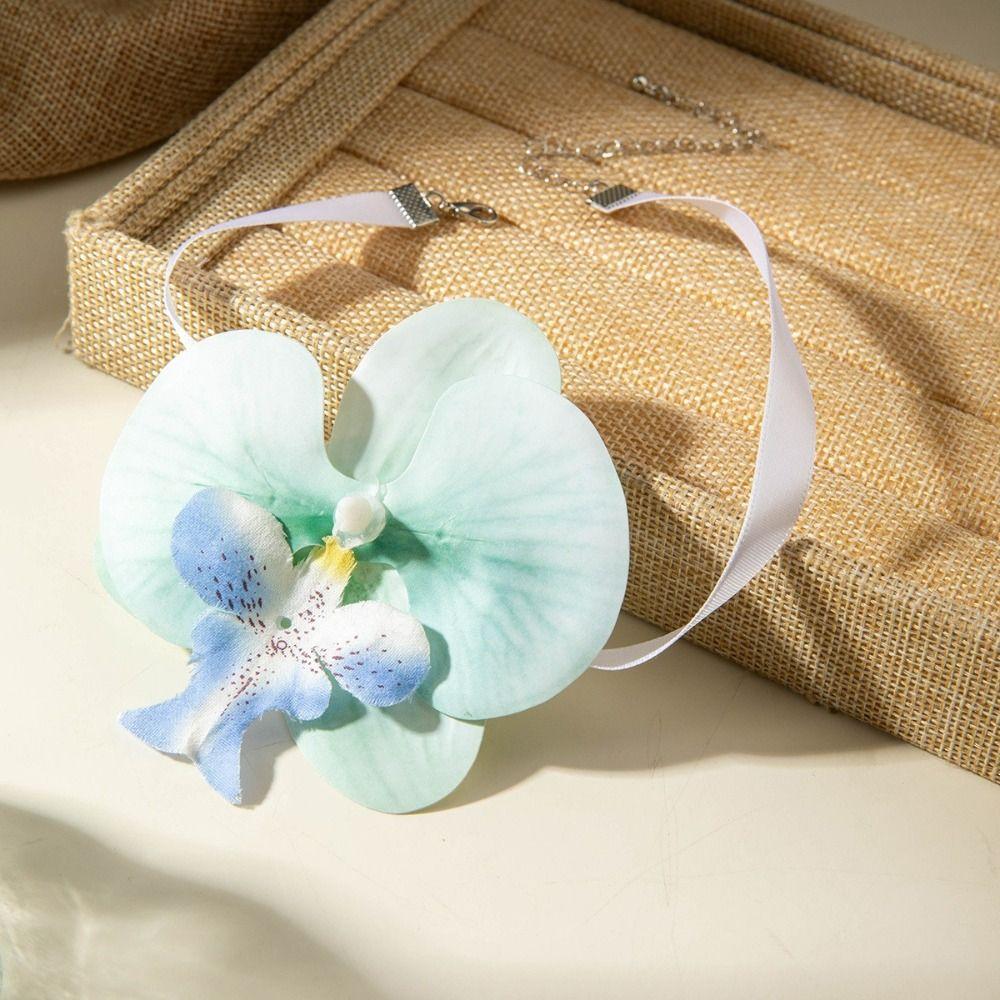 Charm Phalaenopsis Collarbone Chain High-end Flower Choker Exquisite Flower Necklace for Gifts