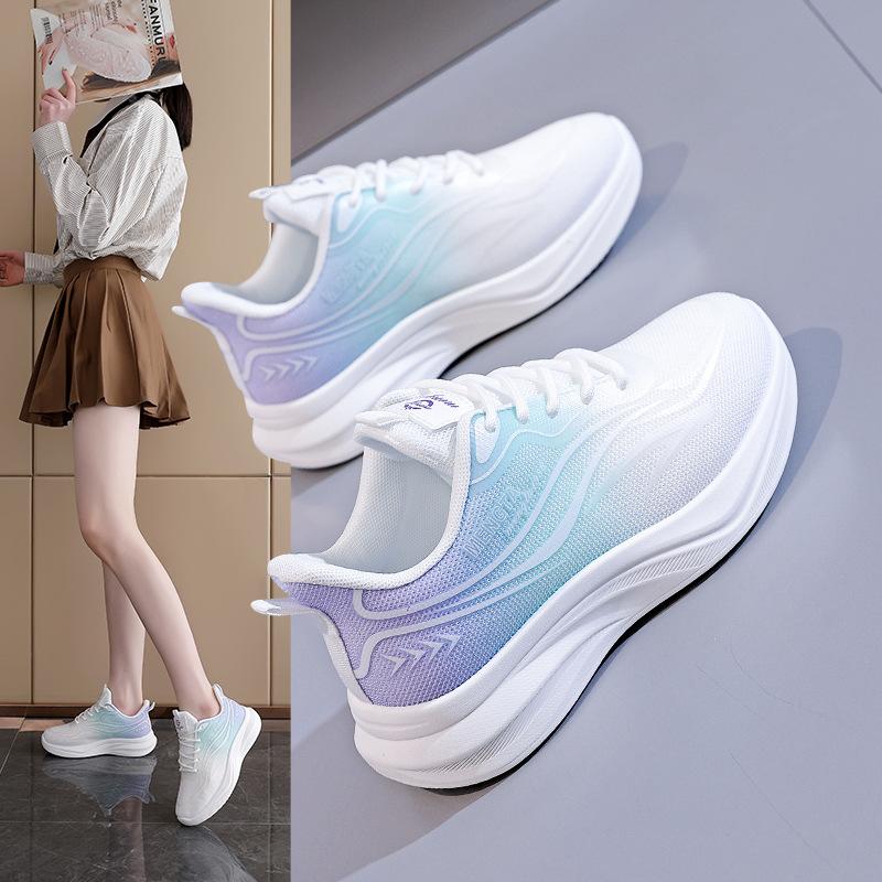 2025 spring new flying woven women's shoes, Korean version of versatile and lightweight women's shoes casual shoes fashion sports shoes FZ6608