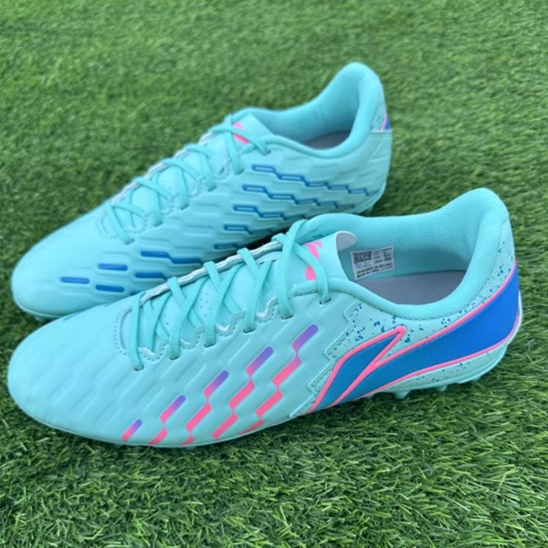 New LiNing Jin MG Rubber Short Studs Soft Ground Anti Slip Wear Resistant Soccer Shoes Men's Blue TSFU029-4