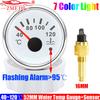 Auto Car 52MM Water Temperature Gauge with Warning Sensor 12MM,14MM,16MM  40-120℃ Water Temp Meter Indicator 7 Color Backlight