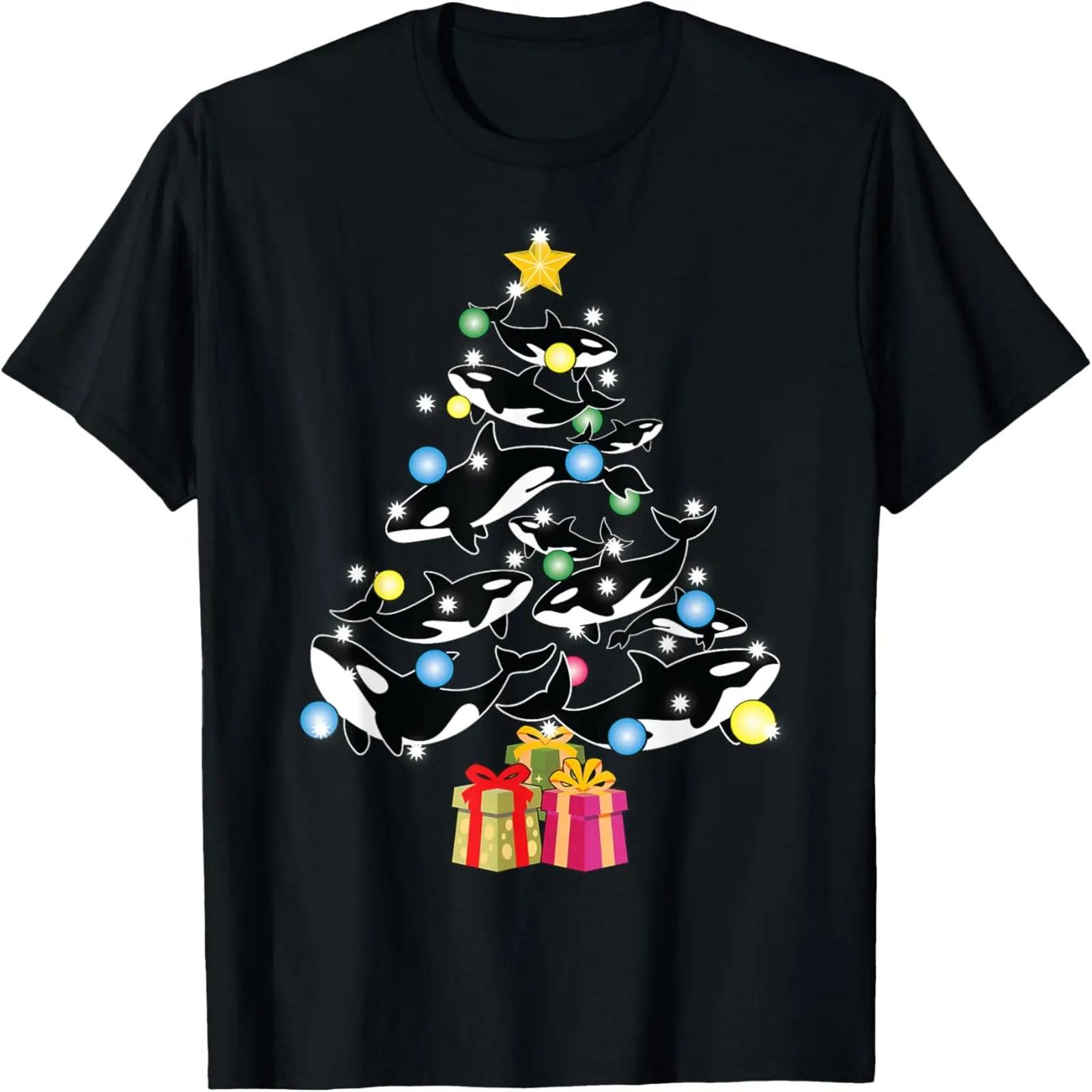 

Orca Whale and Christmas Tree Orca Christmas T-Shirt XXXXXL чорний