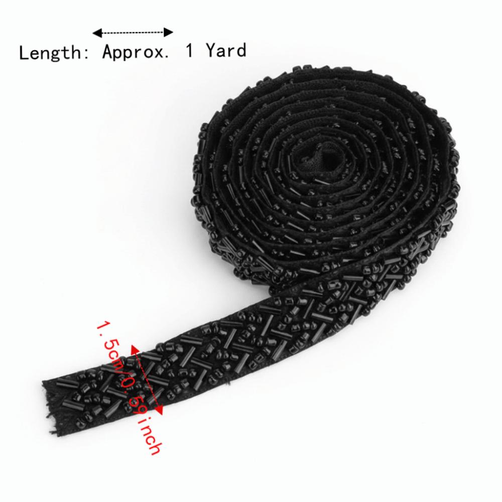1pcs 1.5cm Width Pearl Ribbon Tape Square Tube Beads Double Eight Tube Beads Decorative Sewing Trim Lace Embellishment Tape
