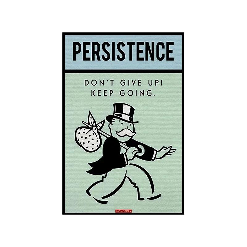 Monopoly Time Is Money Poster Print Inspirational Quote Canvas Painting Wall Art Picture for Living Room Home Decoration Cuadros