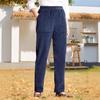 Autumn New Women's Clothing Solid Color Elastic Waist Corduroy Straight Leg Casual Pants (European Style)