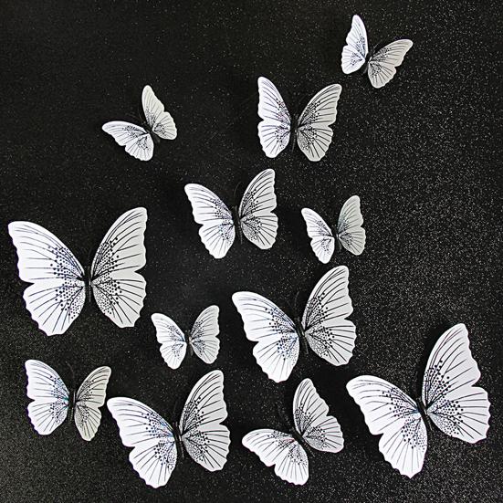 12Pcs Wall Decal Waterproof Realistic Removable Ambilight 3D Wall Sticker Butterfly Wall Stickers
