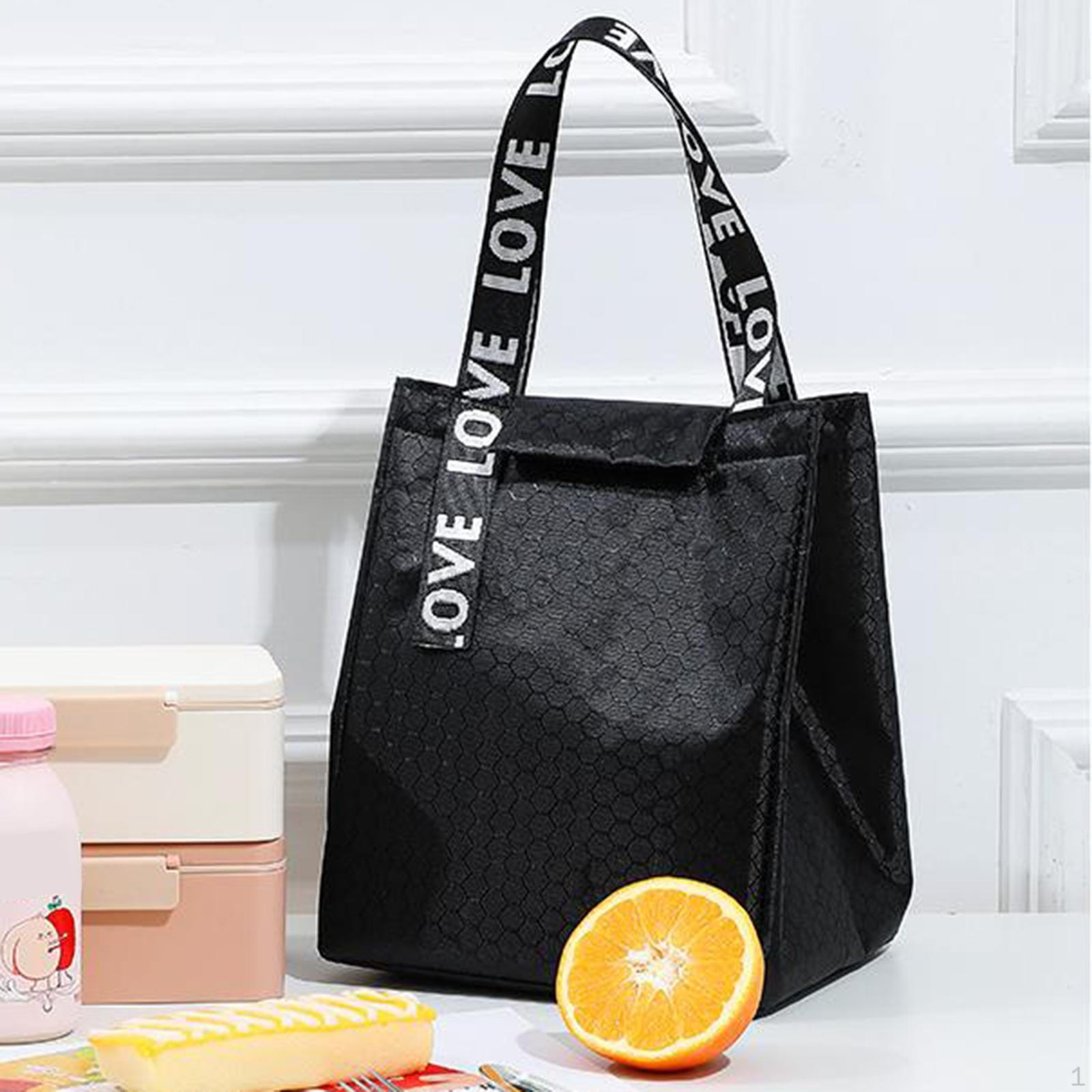 

Изолированная сумка для ланча, сумка для доставки еды, сумка-тоут для школьной кухни на вынос чёрный